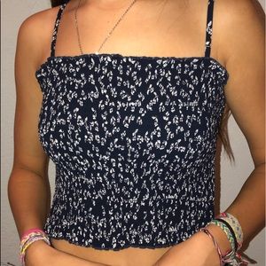 Basic blue with white flowers cami top